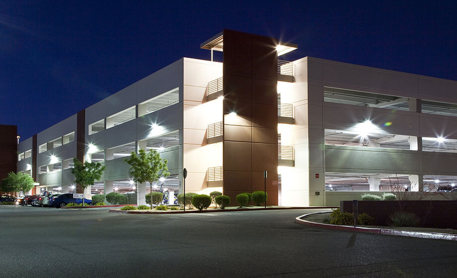 Commercial parking lot and walkway lighting