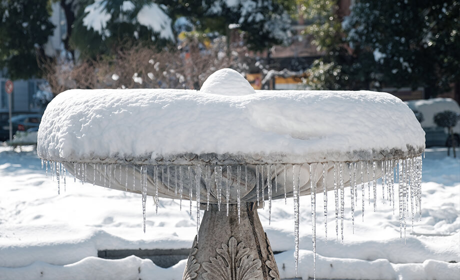 Winterizing outdoor fountain